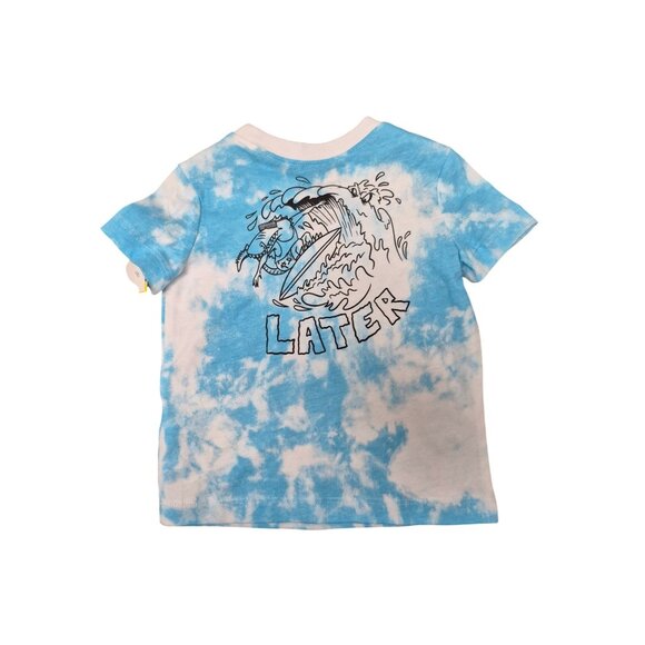 Toddler Tie-Dye Tee With Cool Stuff On Back Graphic "Later" Wave Design - Picture 4 of 7
